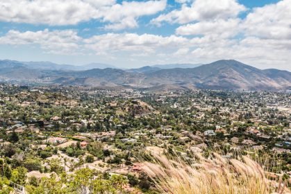 View Of Mountains And City From Mt. Helix Park In La Mesa, A City In San Diego, California. View Of Mountains And City From Mt. Helix Park In La Mesa, A City In San Diego, California.